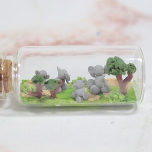 Elephant herd 7 cm miniature bottle, elephant decoration, elephant family image 10