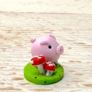 Lucky Pig 2.0 cm figure miniature, lucky charm decoration, piggy figure, polymer clay figure image 9