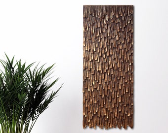 Textured Wall Sculpture | Aged Bronze Wall Art | Large 3D Wall Hanging | Bronze Wall Sculpture | Home Decor Artwork