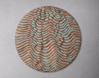 Copper patina wall sculpture | Round resin wall art | 3D wall art | Metal wall art | Textured wall decor | Sculptural wall art