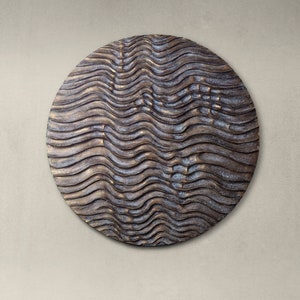 Abstract bronze wall sculpture | Round wall art | 3D wall art | Metal wall art | Textured wall art | Round wall decor | Dimensional wall art