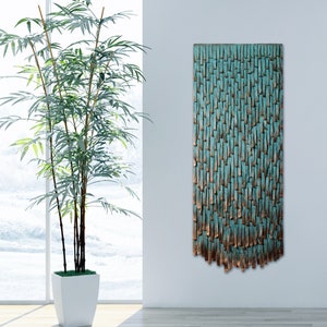 Dimensional Large Wall Sculpture | Copper Patina Wall Art | Large 3D Wall Hanging | Copper Verdigris Wall Sculpture | Abstract Organic Art