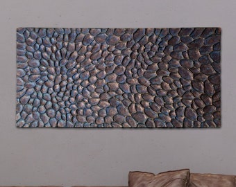 Bronze patina wall sculpture - Large bronze wall art - Modern abstract wall art - Textured wall sculpture - Contemporary wall art
