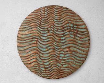 Abstract copper wall sculpture | Round wall art | 3D wall art | Metal wall art | Textured wall art | Round wall decor | Abstract wall decor