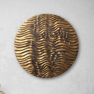 Abstract wall sculpture | Round wall art | 3D wall art | Metal wall art | Textured wall sculpture | 3D wall art | Round wall decor