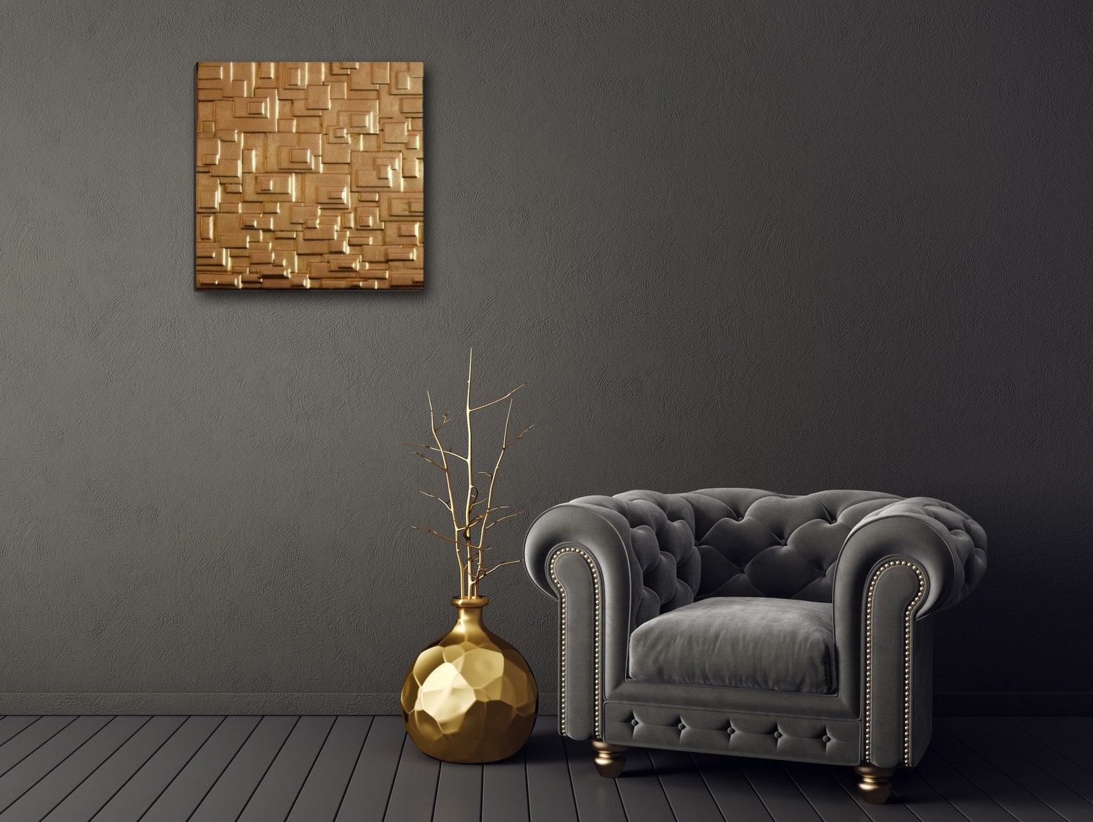 Gold Leaf Wall Sculpture Gold Wall Panel Modern Wall Art Etsy