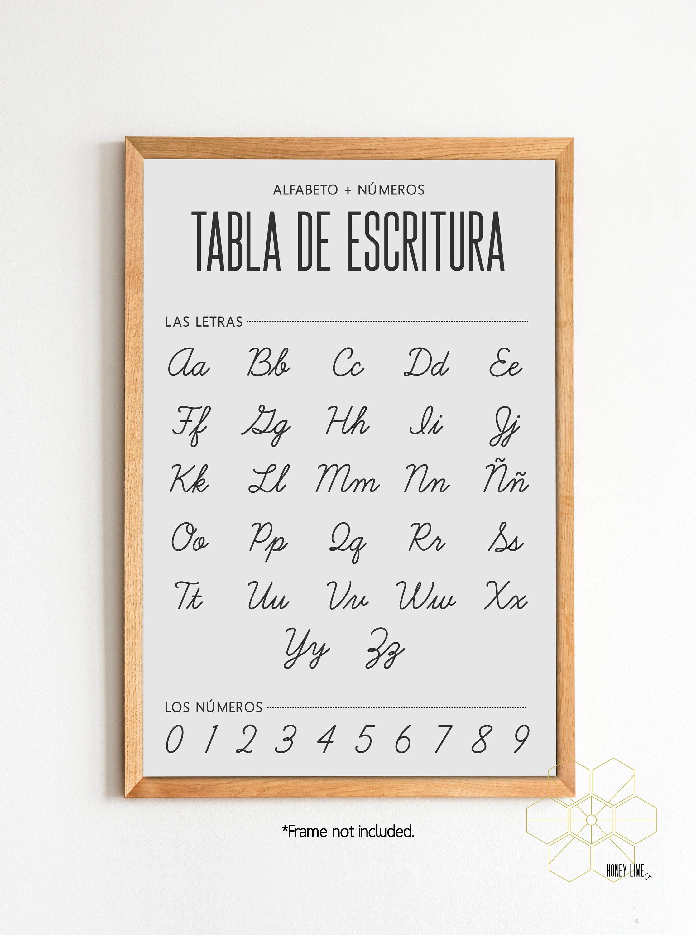 SPANISH Cursive Writing Chart Classroom Poster or Homeschool Etsy