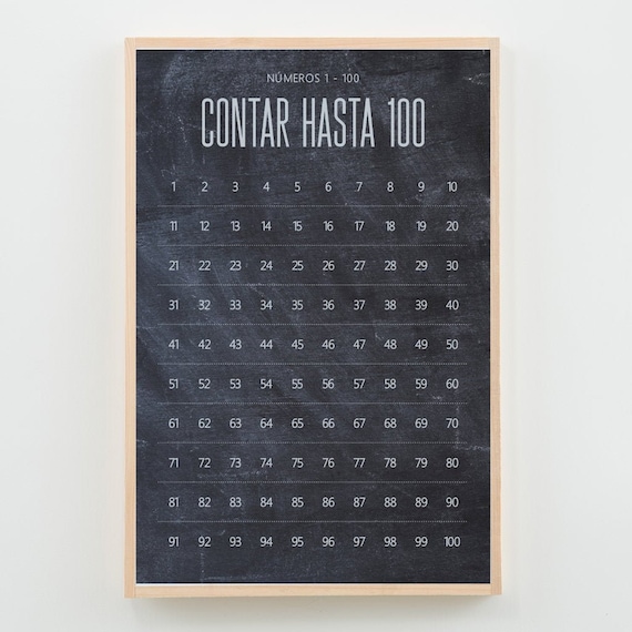 Spanish Number Chart 1 100