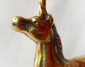 NIB Vintage Unicorn Revolving Solid Brass Music Box Born Free Song Interpur Taiwan Magic Mystic Animal Retro 1970 Movie Collect Gift New Box