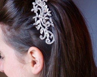 Silver Art Deco vintage Bridal Hair Comb gatsby bridal Hair Comb Wedding