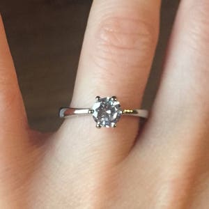 Beautiful Solitaire Diamond Engagement Ring 0.5 carat Diamond simulant various sizes J Q image 6