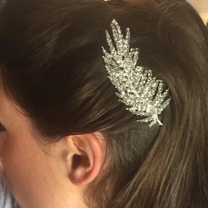 1920s Art Deco Vintage Style Bridal Hair Comb Crystal and Silver Bridal Hair Comb Bridesmaid Wedding
