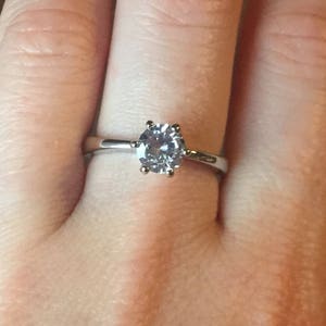 Beautiful Solitaire Diamond Engagement Ring 0.5 carat Diamond simulant various sizes J Q image 1