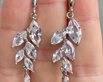 Bridal earrings crystal drop earrings wedding hook earrings wedding jewellery bridesmaid earrings crystal drop chandelier earrings