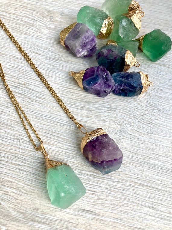 Fluorite hotsell stone necklace