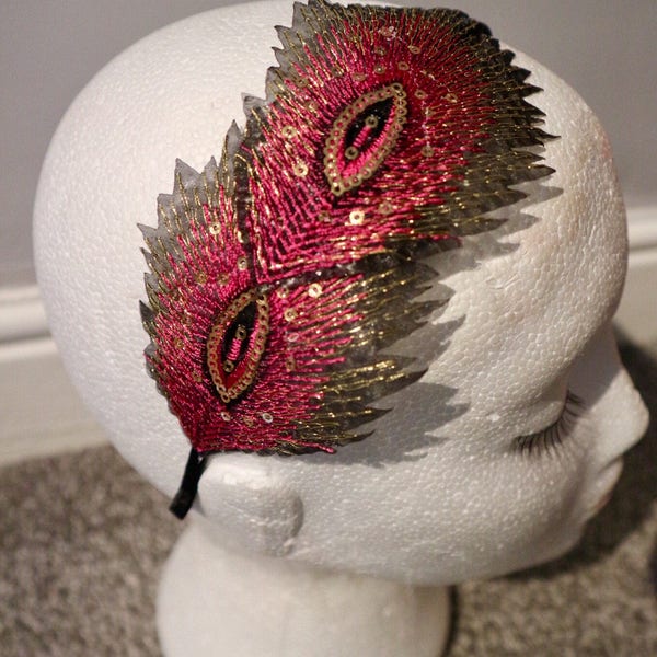 Flapper 1920s Peacock Flapper Headband fascinator headband Pink