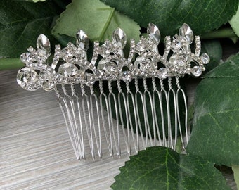 Silver diamanté crystal Art Deco vintage Bridal Hair Comb gatsby bridal Hair Comb Wedding