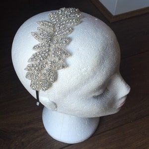 Bridal silver diamante headband art deco Silver Diamante Headband Bridal Headband 1920s Flapper Gatsby Wedding Bride