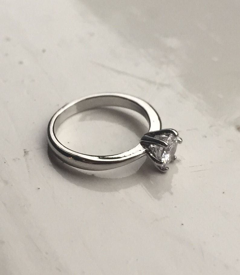 Beautiful Solitaire Diamond Engagement Ring 0.5 carat Diamond simulant various sizes J Q image 3