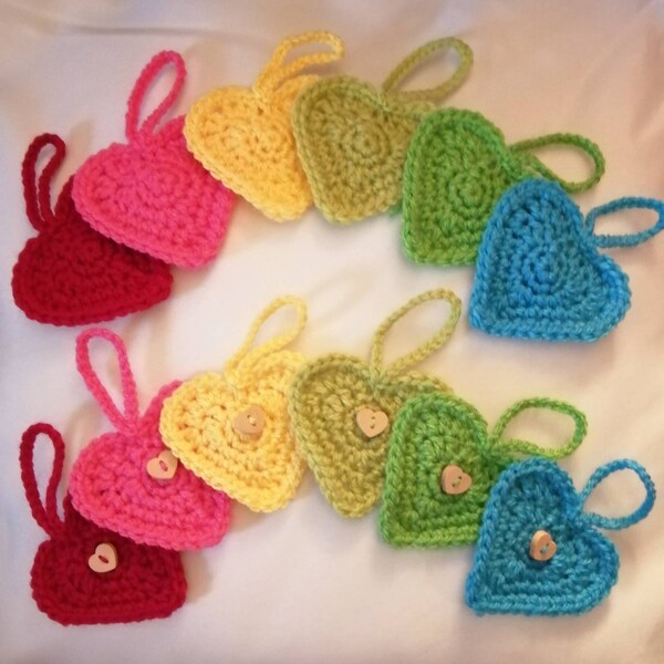 Crochet Individual Hanging Hearts/ Bag Charms - Custom - MADE TO ORDER