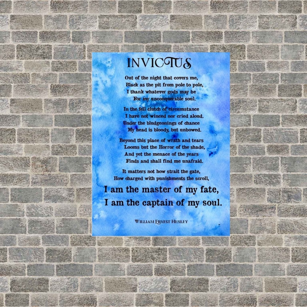 Invictus Poem PDF Print Etsy