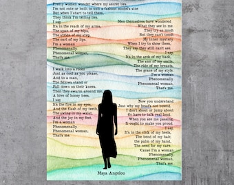 Phenomenal Woman poem by Maya Angelou. Unframed A4 print
