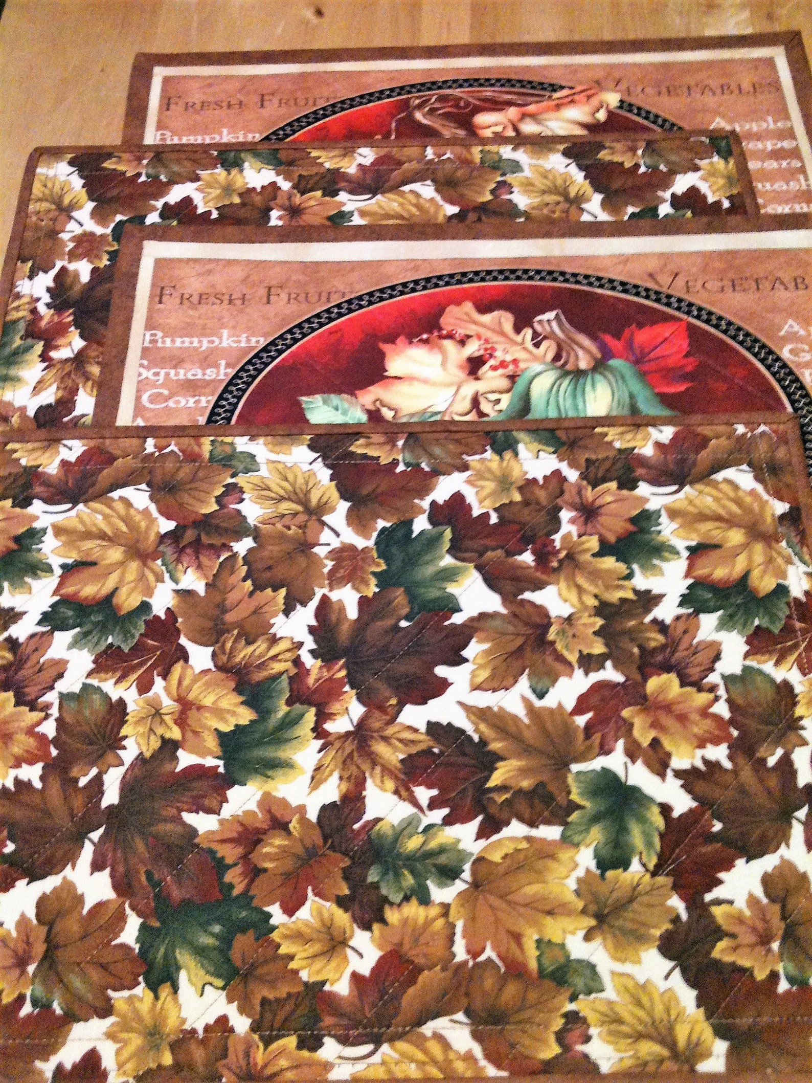 Fall/Thanksgiving Placemats Harvest Fruits Fall Leaves Etsy