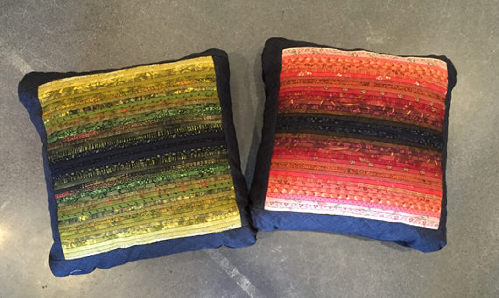 Overstuffed quilted pillow. Rust throw pillow. 16x16 in. Etsy