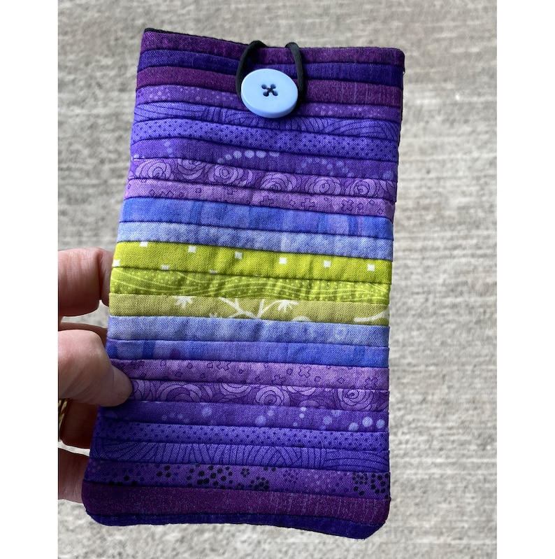 Quilted Phone Case in Spring Purples and Greens Makes Great Etsy