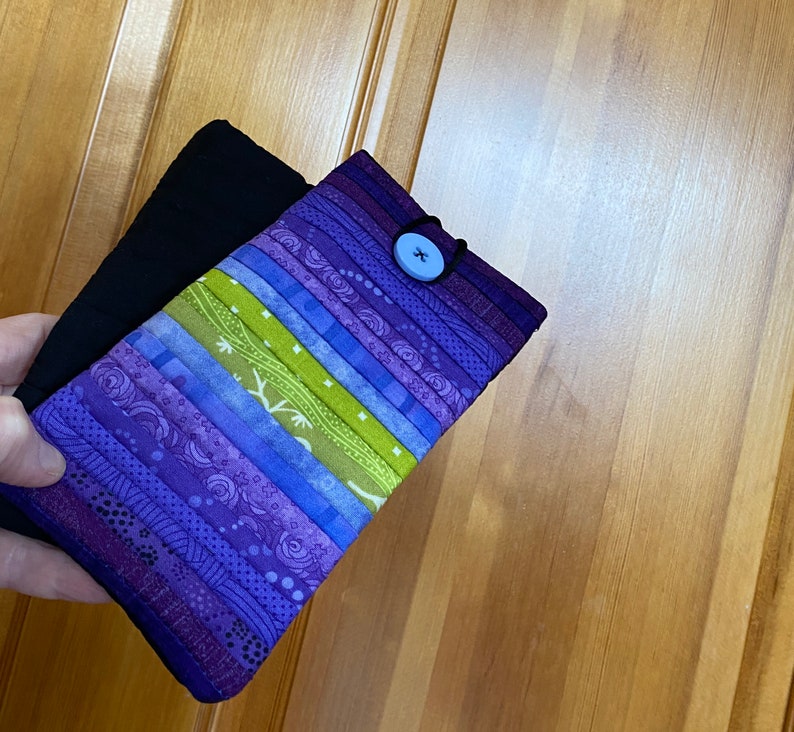 Quilted Phone Case in Spring Purples and Greens Makes Great Etsy