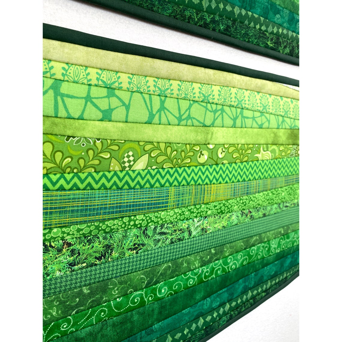 Two Quilted Green Placemats. 13 by 19 Inches. Washable Mats as Etsy