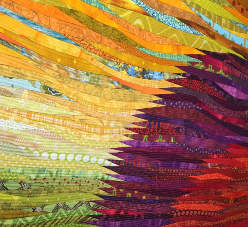Modern art quilt. Abstract textiles. Wall art. 37x47 inches. Etsy