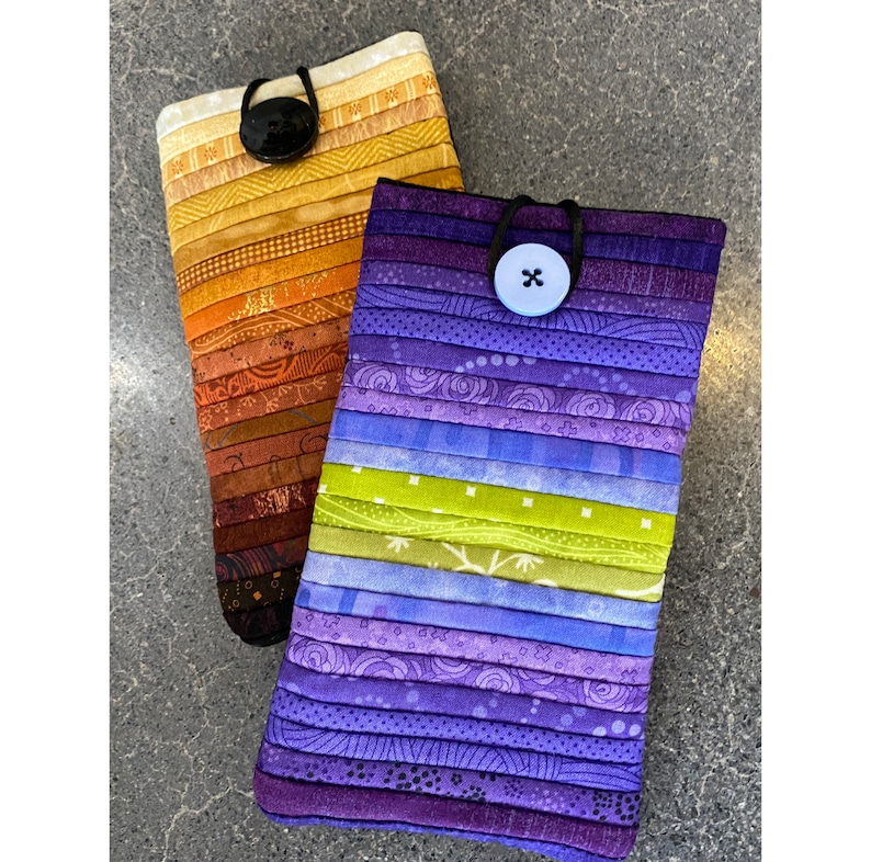 Quilted Phone Case in Spring Purples and Greens Makes Great Etsy