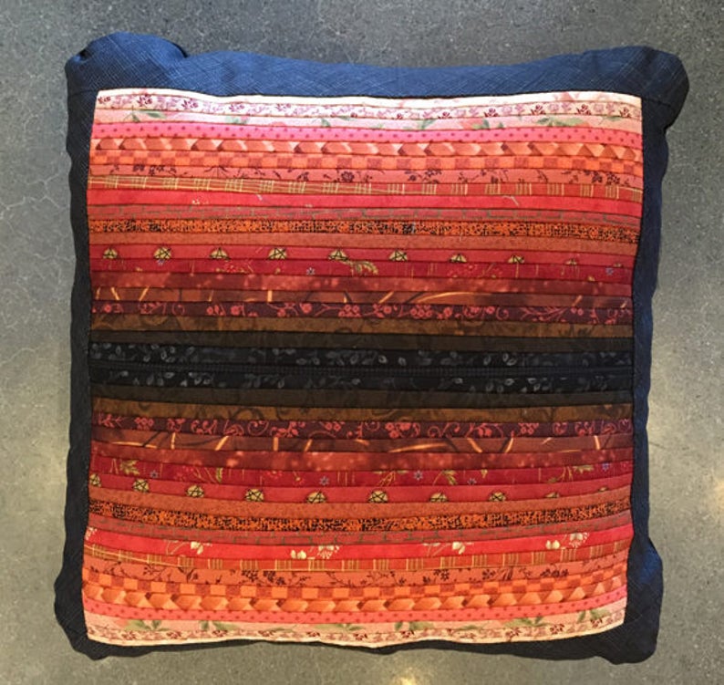 Overstuffed Quilted Pillow. Rust Throw Pillow. 16x16 In. Etsy