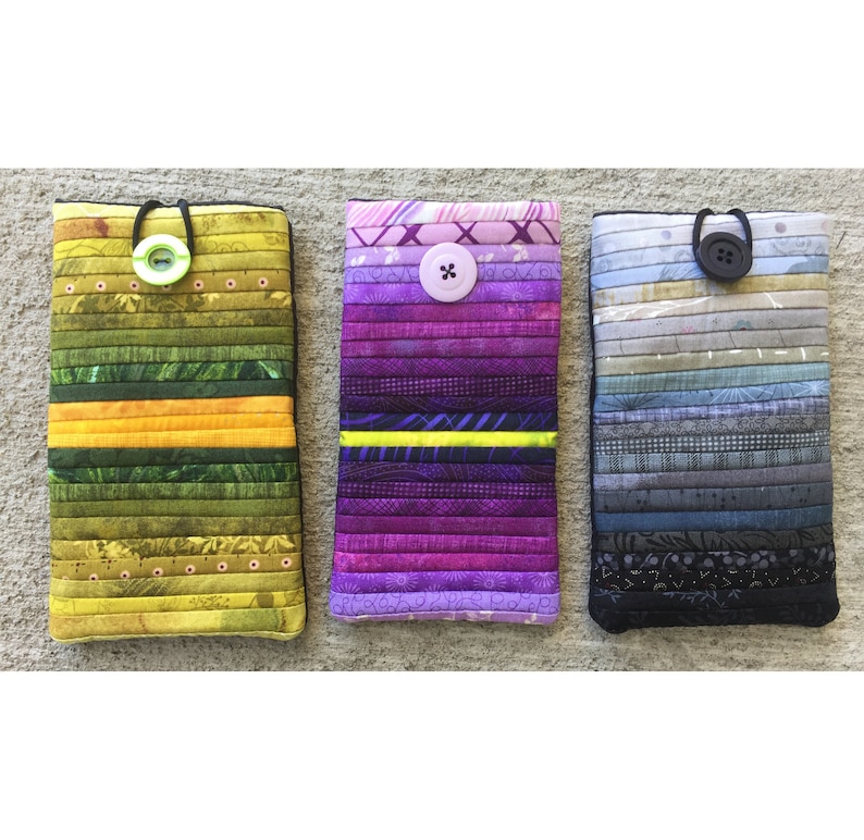 Quilted cell phone case. Smartphone sleeve. Grey android case. Etsy