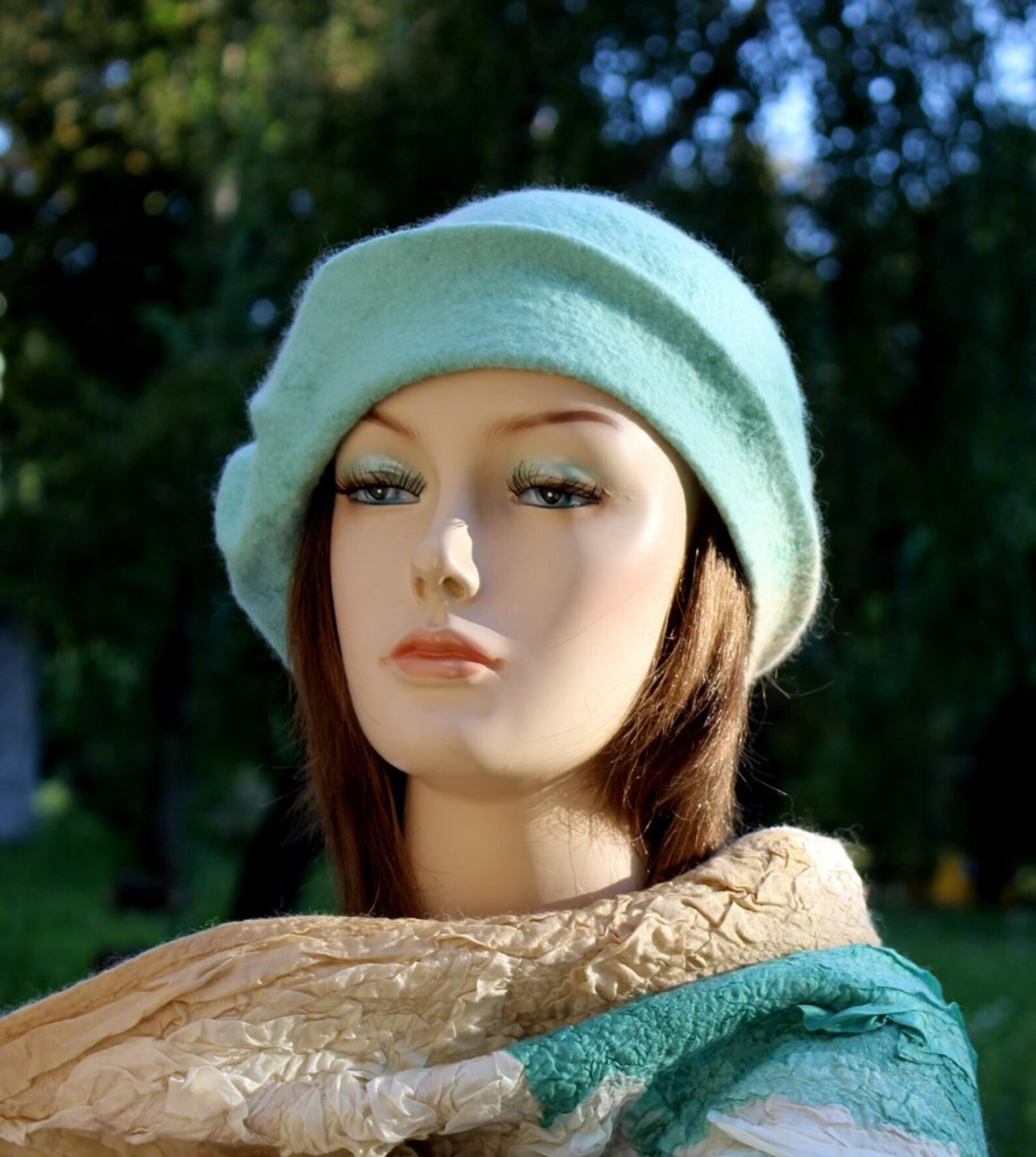 Pink Teal Felt Hat Women Warm Winter Felted Hat Pastel Pink Etsy