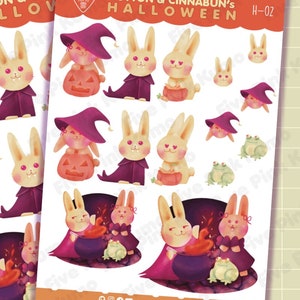 Fogli Adesivi Coniglietti Halloween Kawaii Adesivi per Planner Adesivi  Scrapbooking Foglio Adesivi Halloween Decorazioni Journal Kawaii