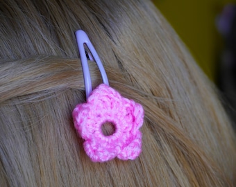 Cute Hair Clip Crochet Handmade Hair Accessory Crochet Hair Kawaii Flower Accessory for Hair Cute Pastel Crochet Hair Clip Flower Hair Clip