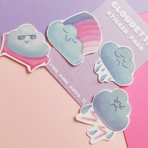 Cloudette pacco adesivi - kawaii kumo -  Adesivi Carini e teneri- Cloud Mood Stickers - Planner stickers - Pastel Stickers