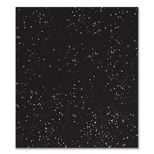 May include: A black backdrop speckled with white dots, mimicking a night sky. The dots are of varying sizes and distribution, producing a textured appearance. Suitable for diverse craft applications.