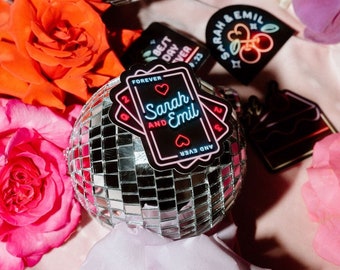 Wedding Stickers, Disco Retro Vegas, Customizable Party Favors