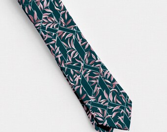Geometric Floral Wedding Tie, Choose Your Own Colors, Unique Wedding Tie, T1
