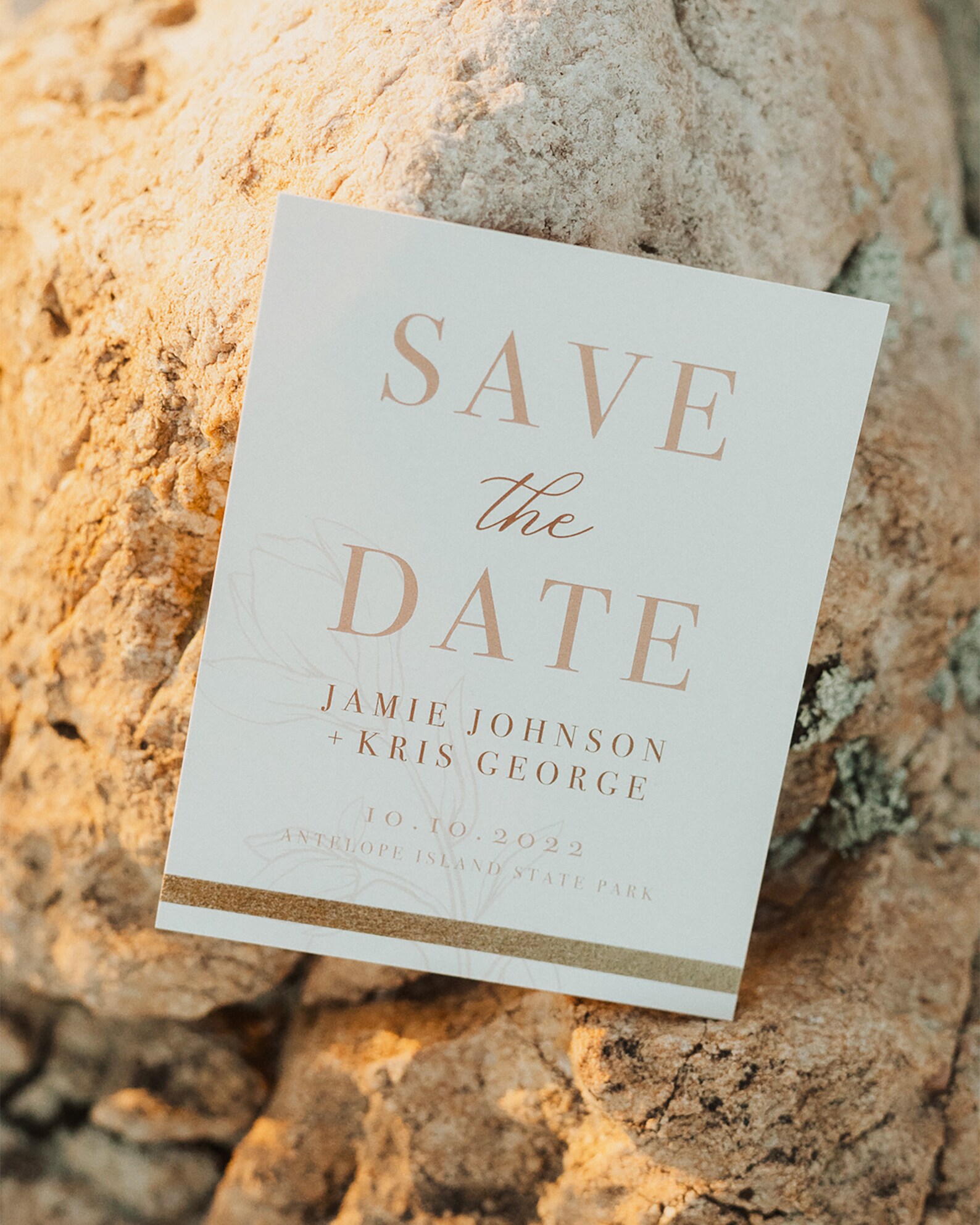 Save the Date Floral Boho Wedding Invitation Gold Boho Etsy
