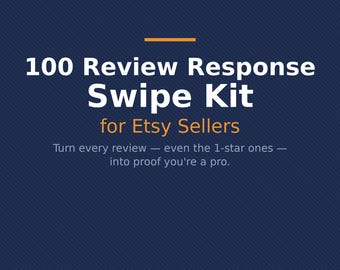 100 plantillas de respuesta a reseñas de Etsy / Guiones de respuesta profesionales (PDF + Archivo de texto)