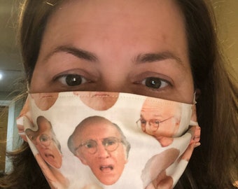 Curb Your Enthusiasm, Larry David, Cloth Face Mask, Washable Mask, Reversible Mask, Reusable Mask, Cotton Mask.