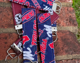 Ole Miss /MSU Key Chain Wristlet, Key Fob, Graduation gift
