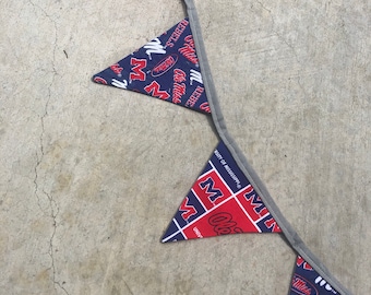 Ole Miss Party Banner, Flag Garland, Tent Decor, Graduation Party