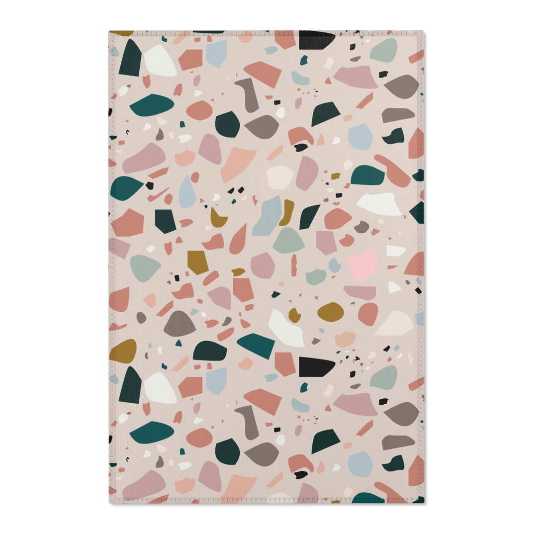 Terrazo Rug Modern Terrazzo Print Area Rug - Stylish Addition to Your Home Decor - Etsy