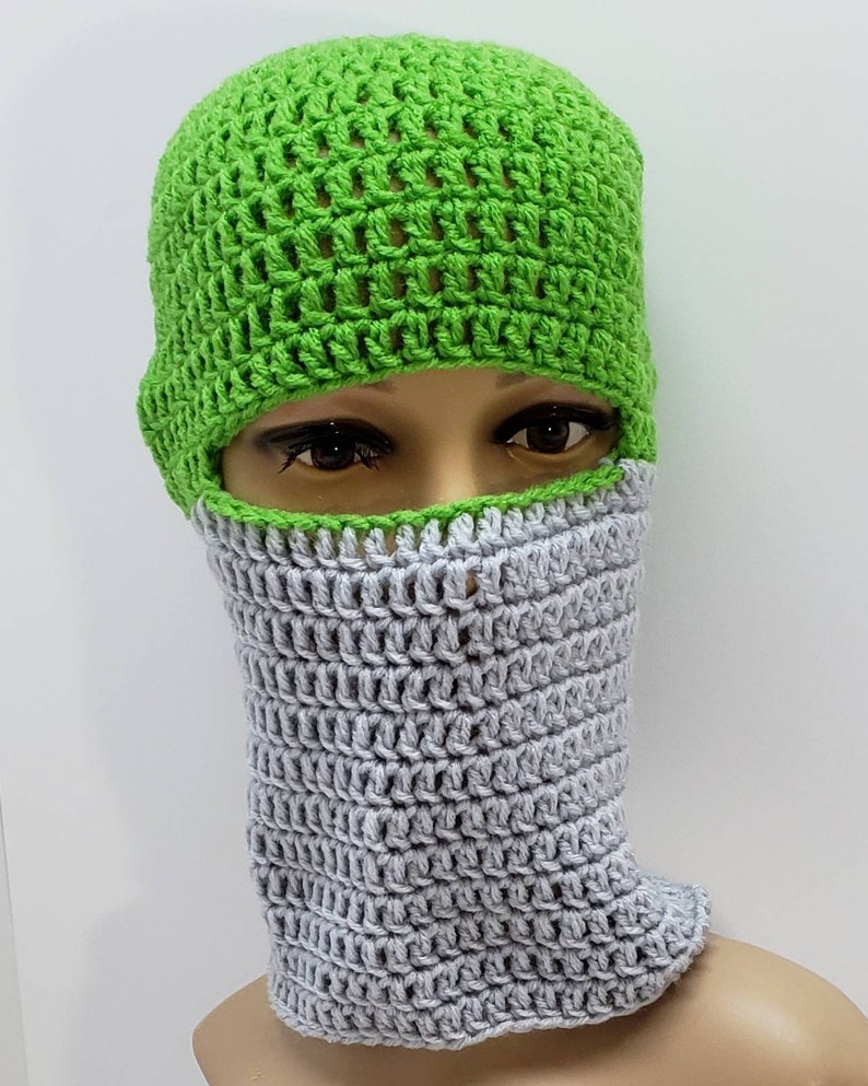 Ski Mask, Balaclava Gaiter Hat, Crochet Beanie, Unisex Hat, Mens Hat