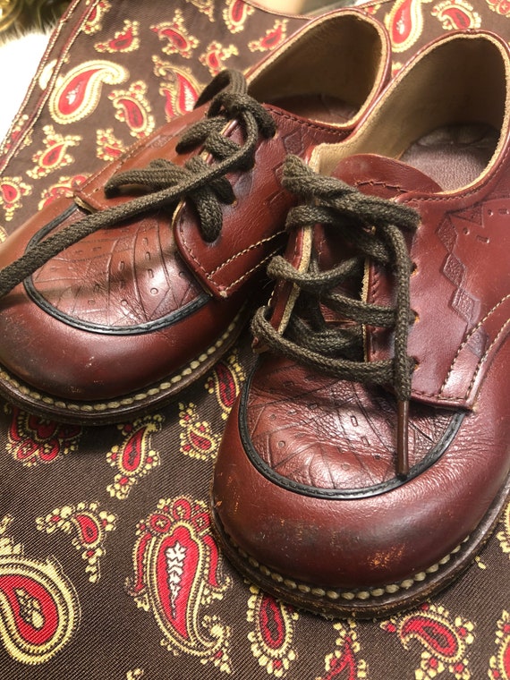 1950s Tooled Leather Boys Oxford by Storkline! - image 6